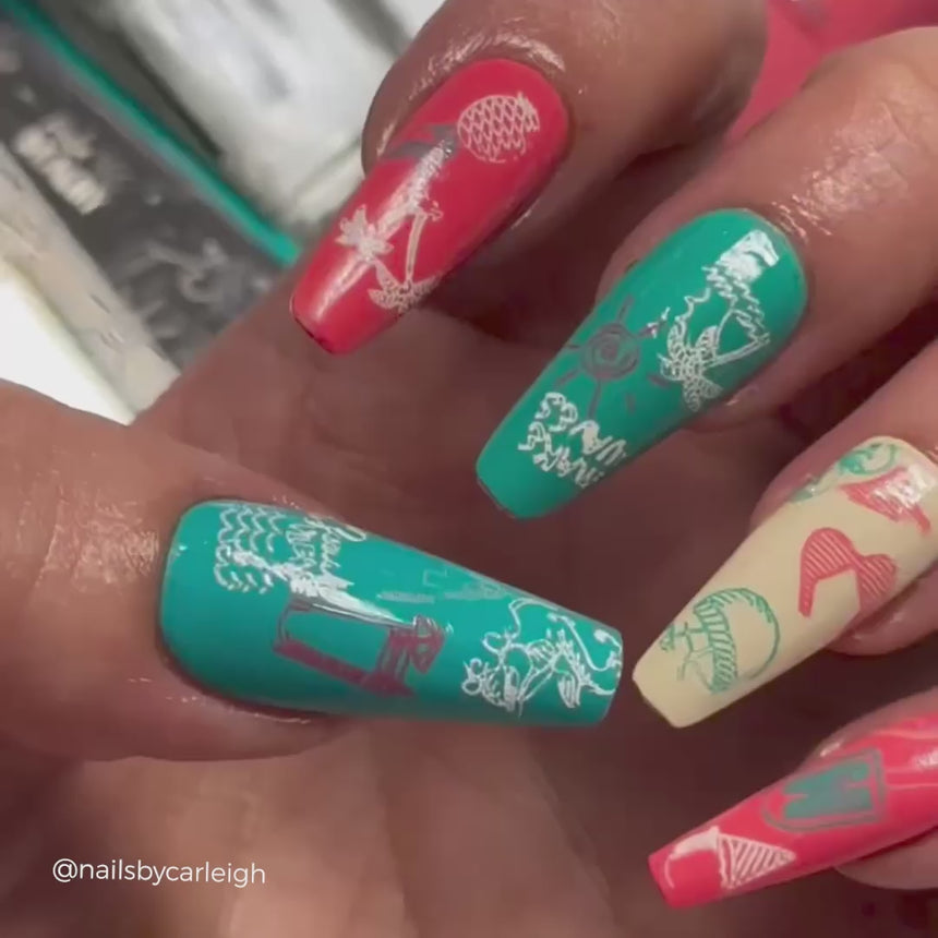 CYO Design Contest: Sun & Sand (m104) - Nail Stamping Plate