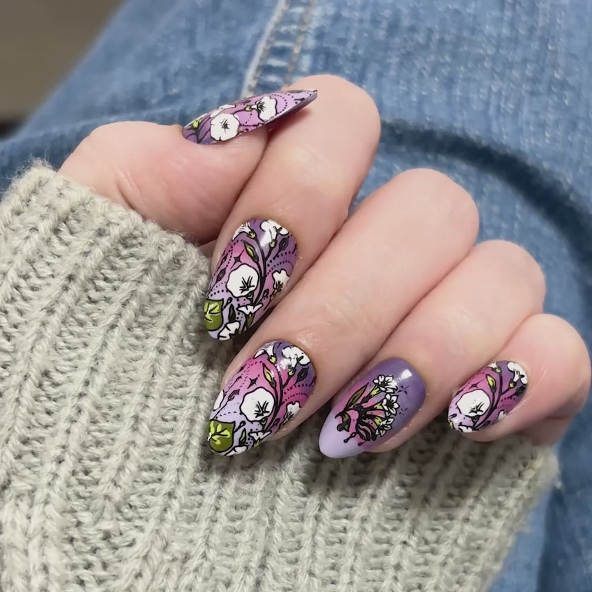 Garden Gems: Gemstone Bouquet (MXM175) - Nail Stamping Plate
