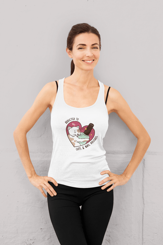 Addicted to Cats and Nail Polishes - Jersey Tank Top