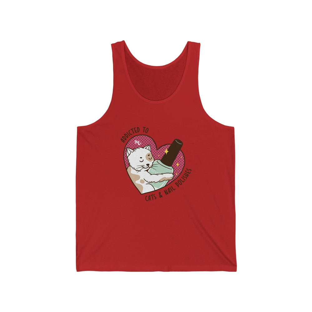 Addicted to Cats and Nail Polishes - Jersey Tank Top