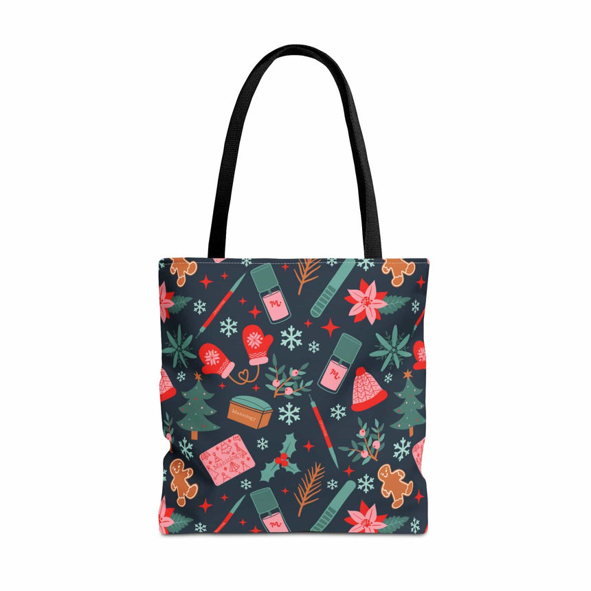 Festively Manicured Black Tote Bag