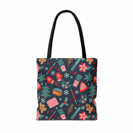 Festively Manicured Black Tote Bag