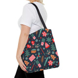 Festively Manicured Black Tote Bag