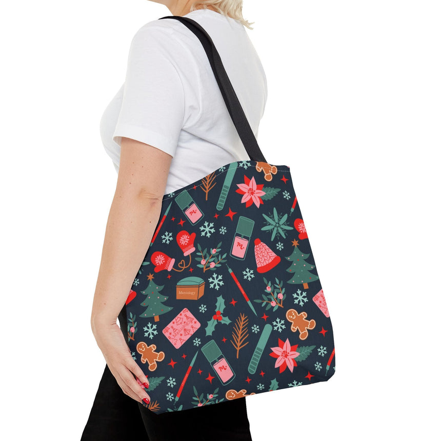 Festively Manicured Black Tote Bag