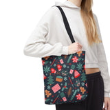 Festively Manicured Black Tote Bag