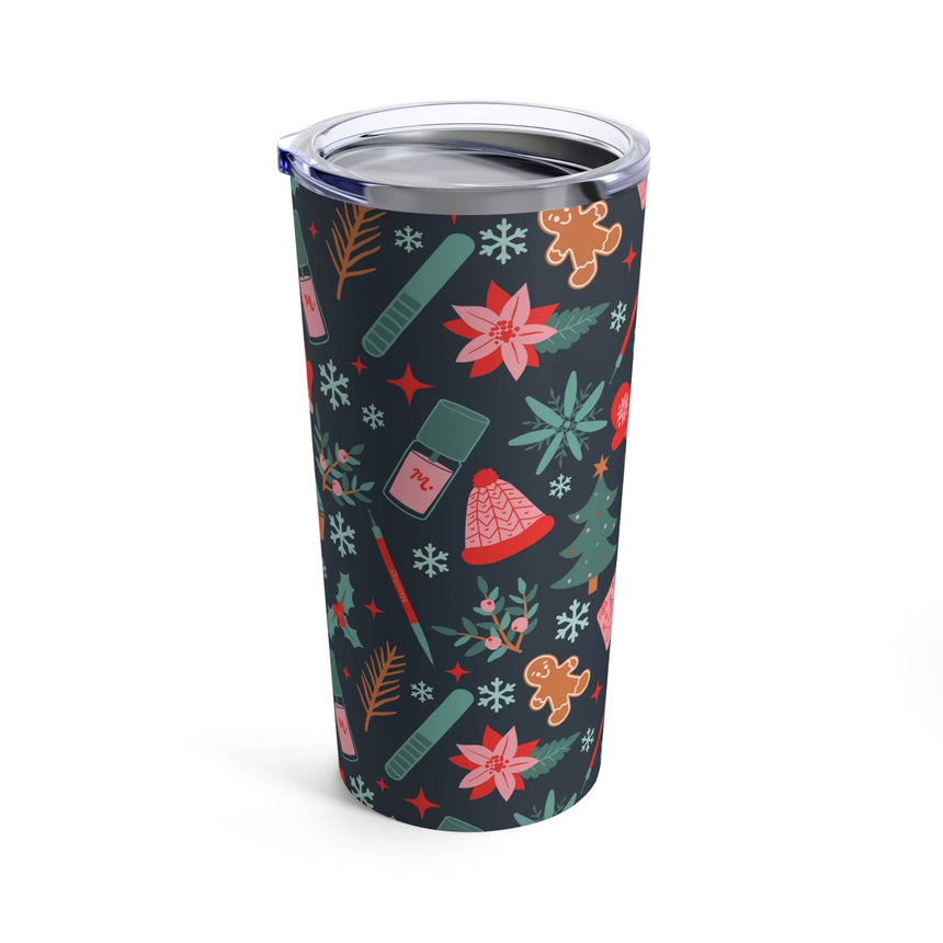 Festively Manicured Black Tumbler 20oz