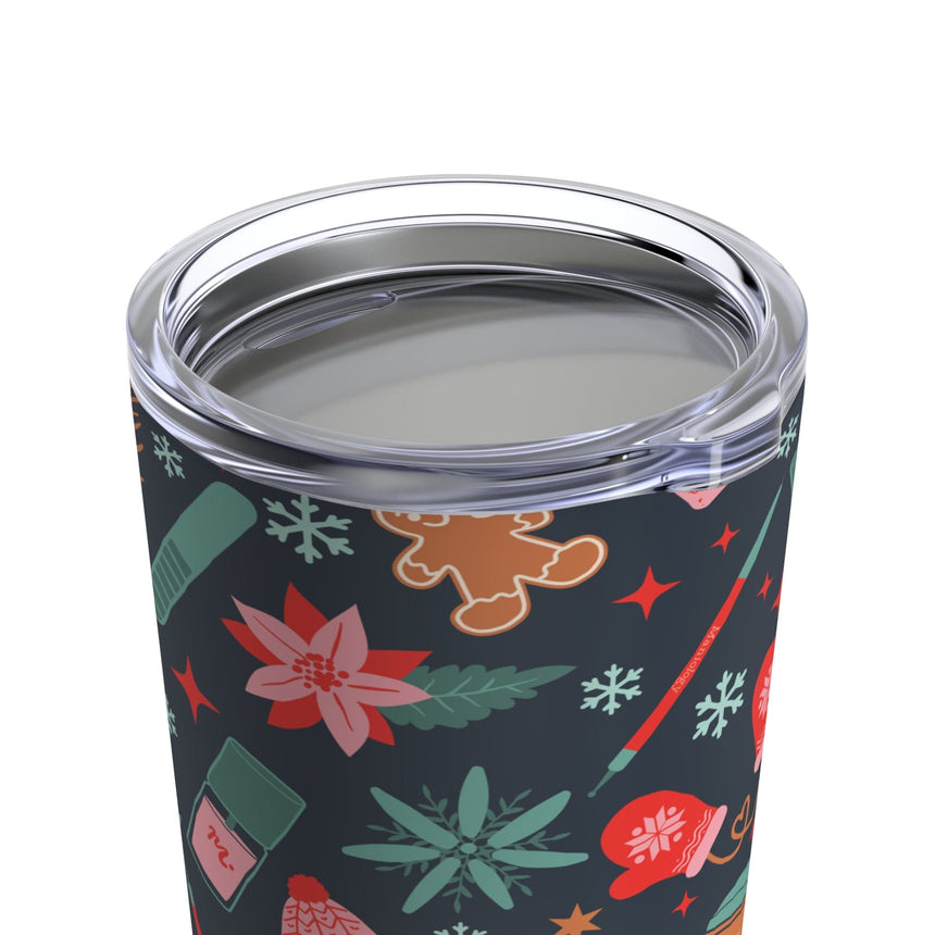 Festively Manicured Black Tumbler 20oz