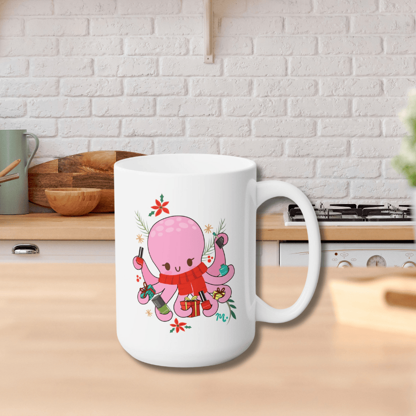 Gifted Octopus Ceramic Coffee Mug 15oz
