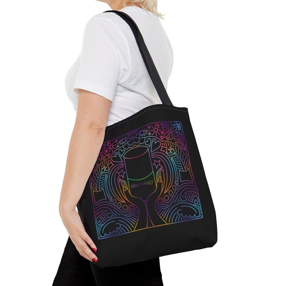 Maniology Rainbow Black Tote Bag