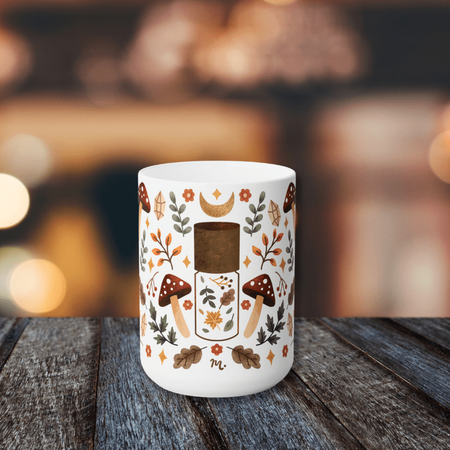 Mystic Garden Ceramic Coffee Mug 15oz - 15oz