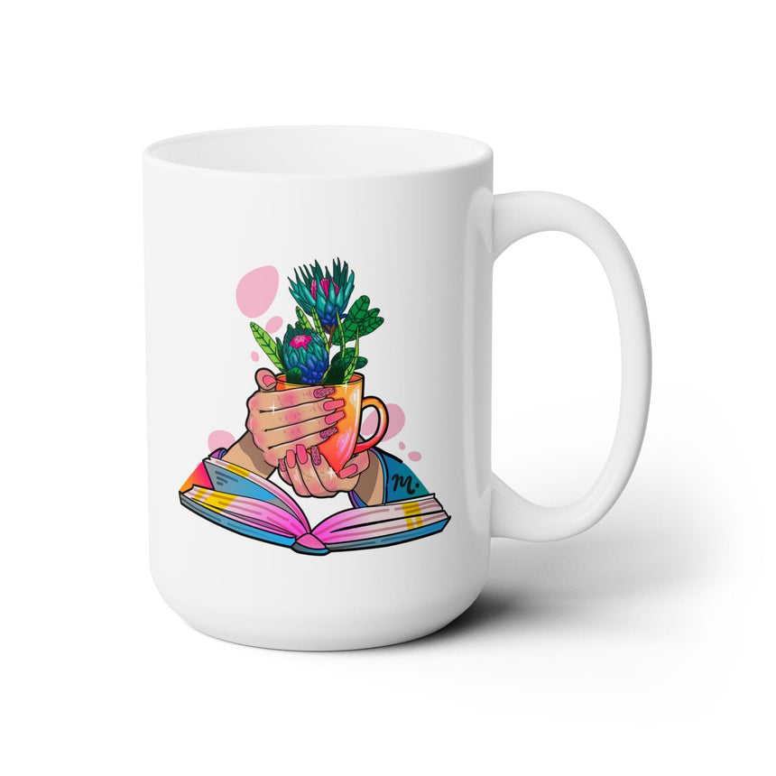 Plants, Books and Nails Ceramic Coffee Mug 15oz