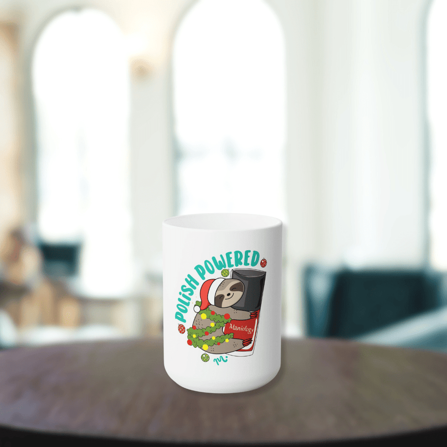 Polish Powered Sloth Ceramic Coffee Mug 15oz