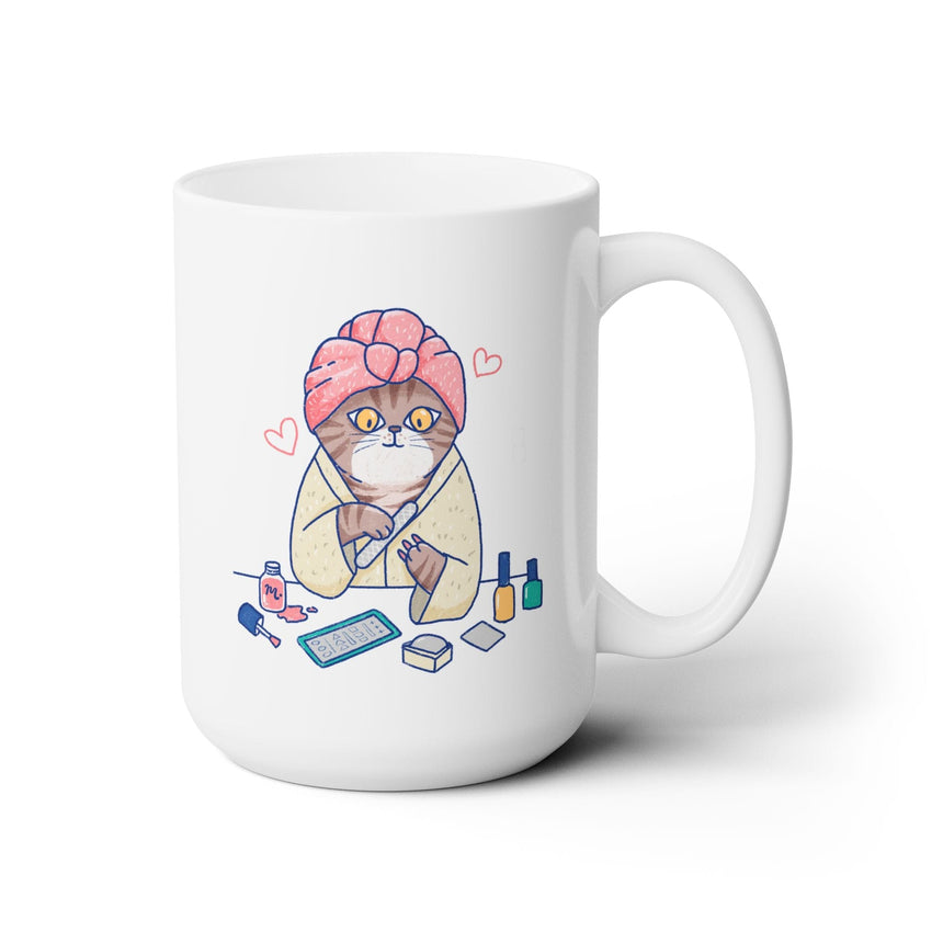 Spa Kitty Ceramic Coffee Mug 15oz