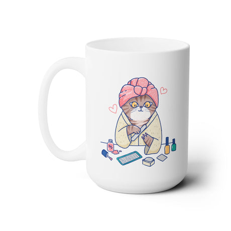 Spa Kitty Ceramic Coffee Mug 15oz