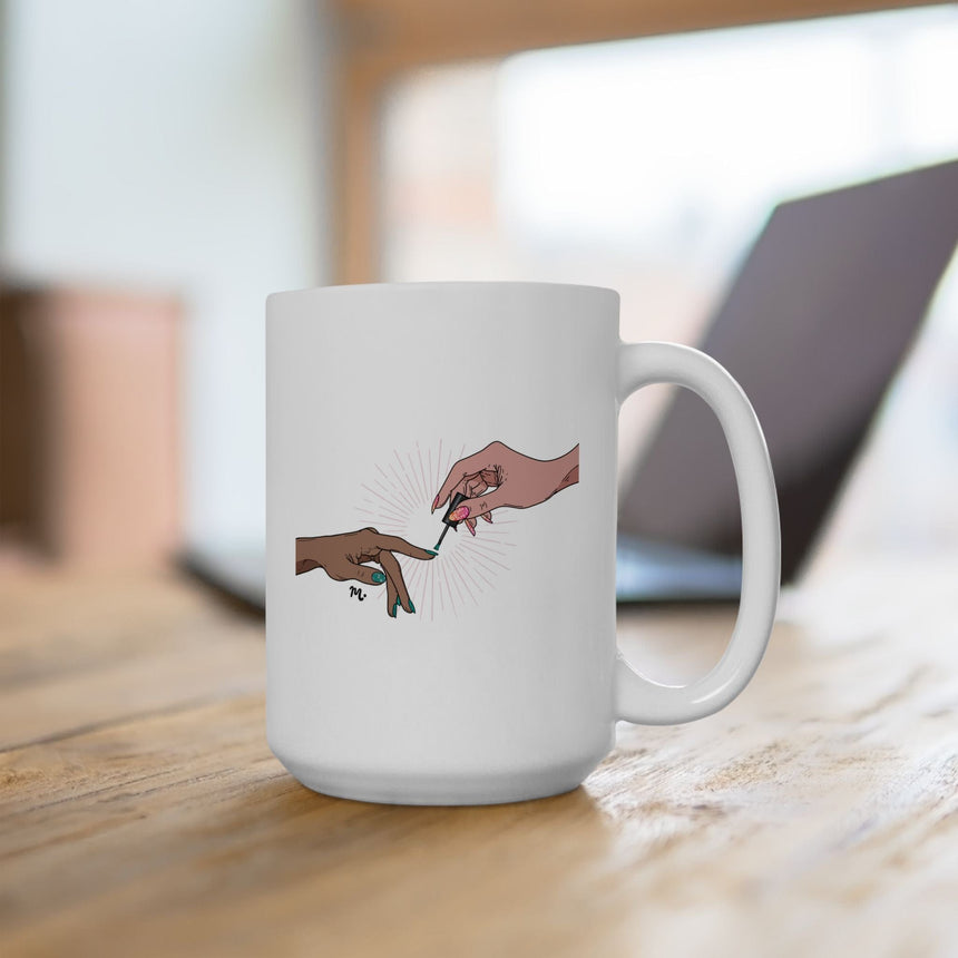 The Creation of Manicure Ceramic Coffee Mug 15oz