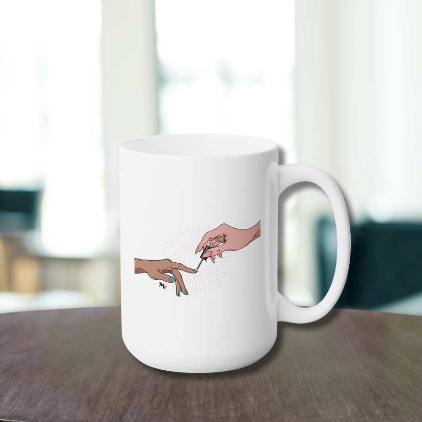 The Creation of Manicure Ceramic Coffee Mug 15oz