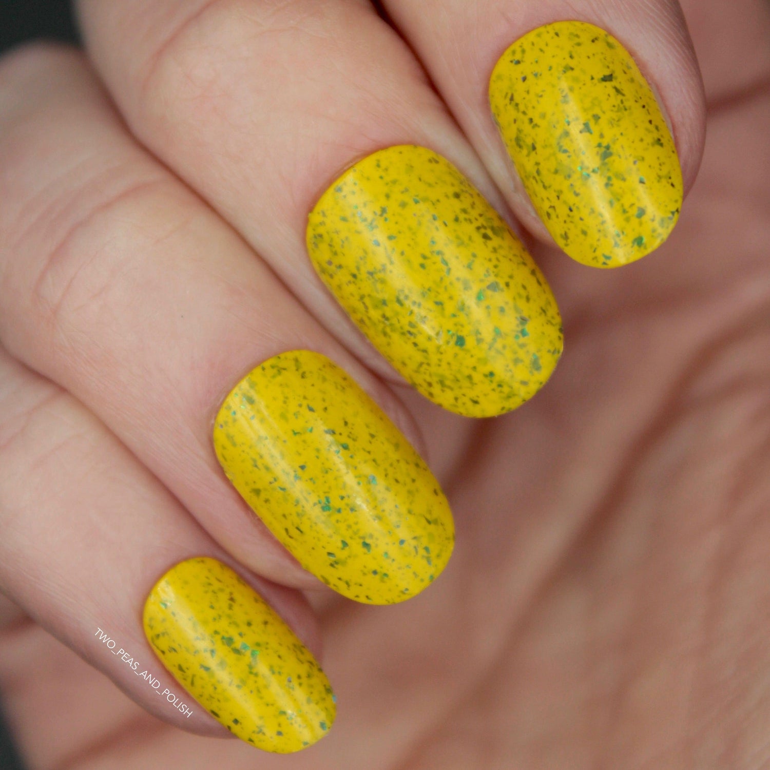 Spring Sonata: Dandelion (P126) - Mustard with Glitter Flakies Nail Polish