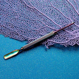 2-in-1 Double-Sided Stainless Steel Cuticle Pusher - Iridescent Rainbow Finish