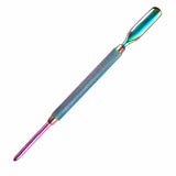2-in-1 Double-Sided Stainless Steel Cuticle Pusher - Iridescent Rainbow Finish