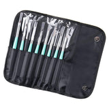 8pc Dual Sided Nail Art Brush and Dotting Tool Set with (4) styles of clean up brushes and (4) styles of coloring brushes.