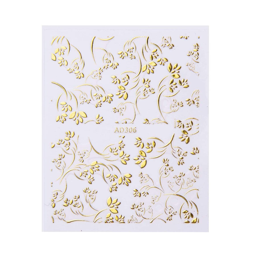 Art Nouveau: Gold Damask - 3pc Metallic Foil Nail Art Sticker Set –  Maniology