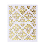 Art Nouveau: Gold Damask - 3pc Metallic Foil Nail Art Sticker Set