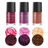 3 warm and vibrant stamping polishes from Autumn Blossom collection.