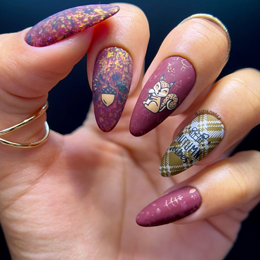 Autumn Furries (M333) - Nail Stamping Plate