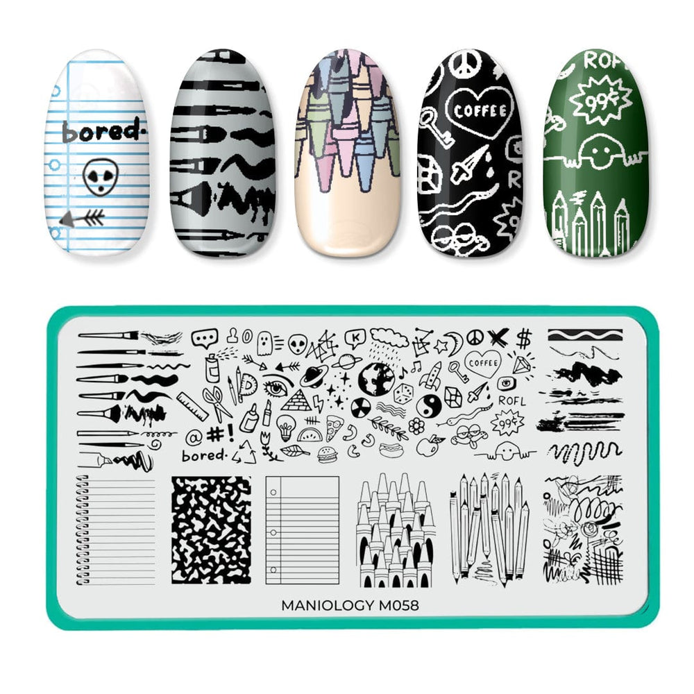 Back to School: Notetaker (m058) - Nail Stamping Plate