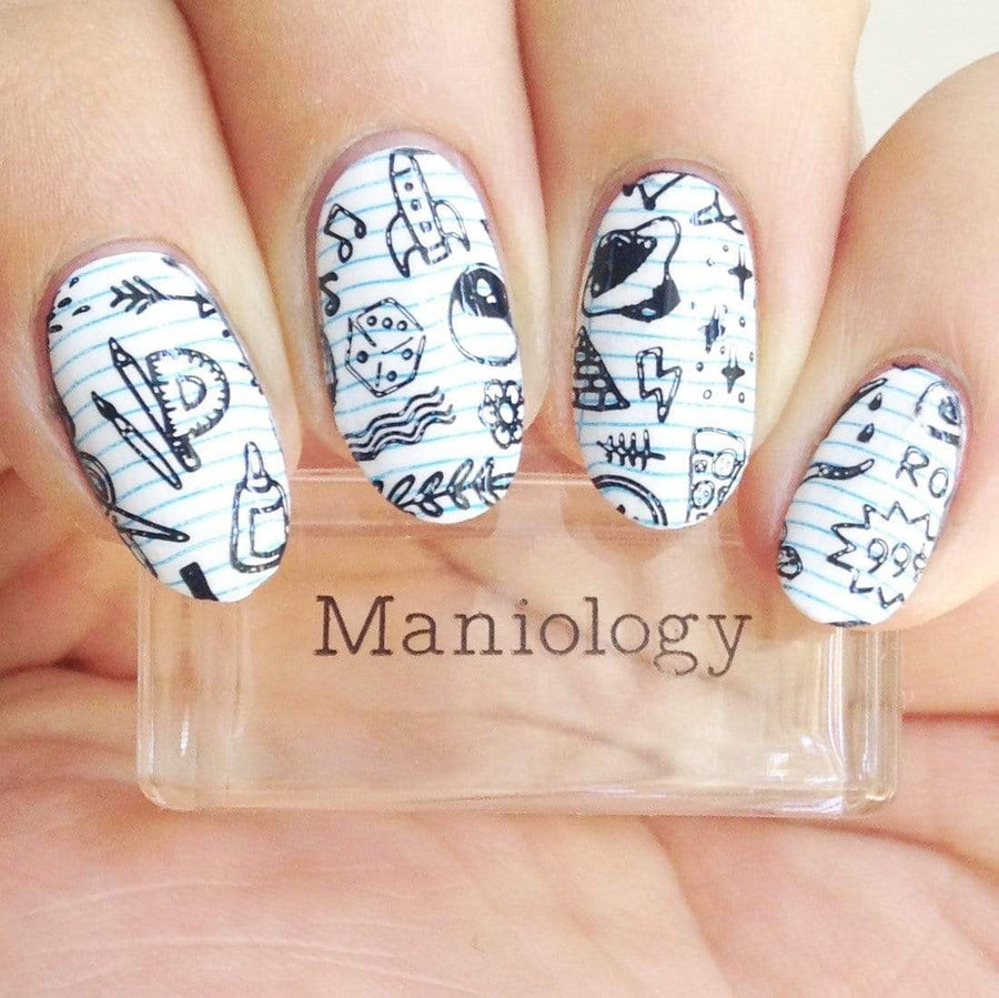 Notetaker Back to School Nail Stamping Plate