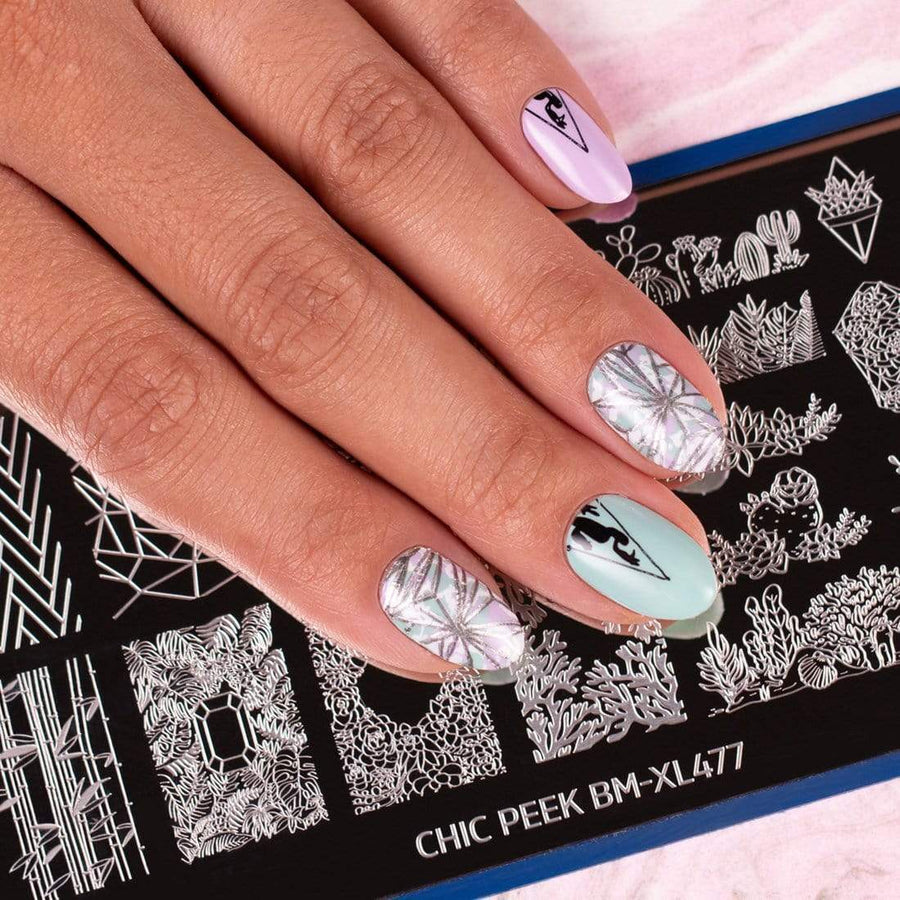 Heart of Stone Chic Peek Nail Stamping Plate