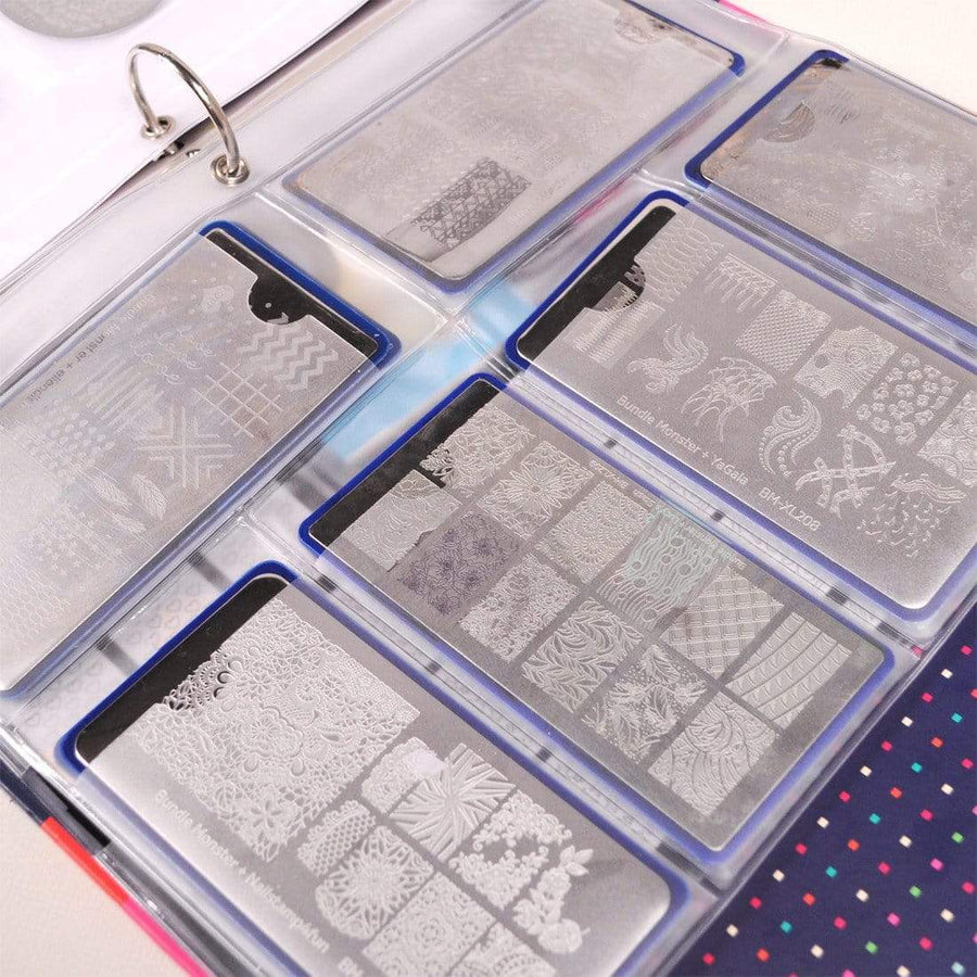 Build-Your-Own nail plate storage kit 10 Sheets Rectangular for XL sized plates (4.8 x 2.4 inches).