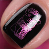 Candyland: Peppermint (B410) - Jelly Metallic Magenta Pink Stamping Polish