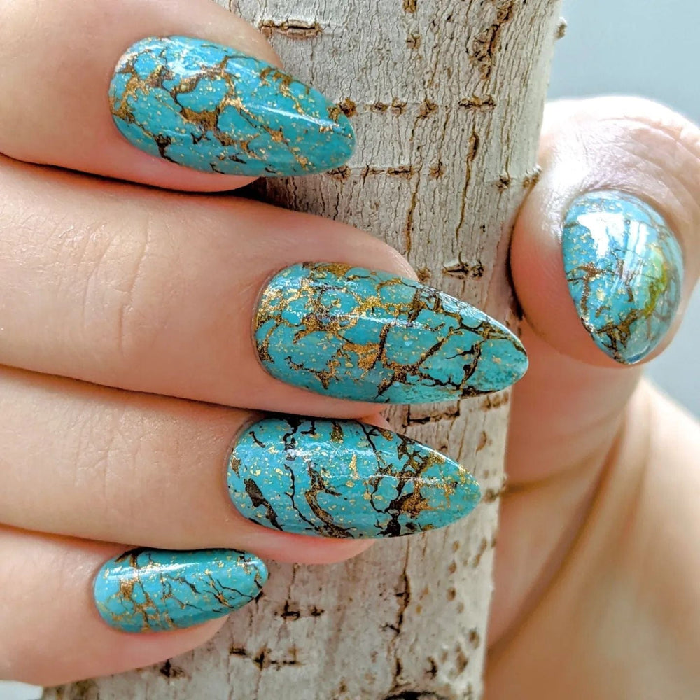Blue Marble Nails - Etsy