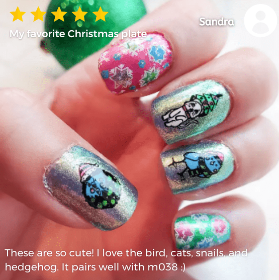 Christmas Party Animals (m261) - Nail Stamping Plate