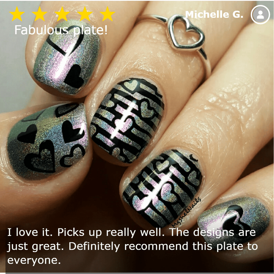 Classic Beauty: Hearts + Stars (BM-XL355) - Nail Stamping Plate