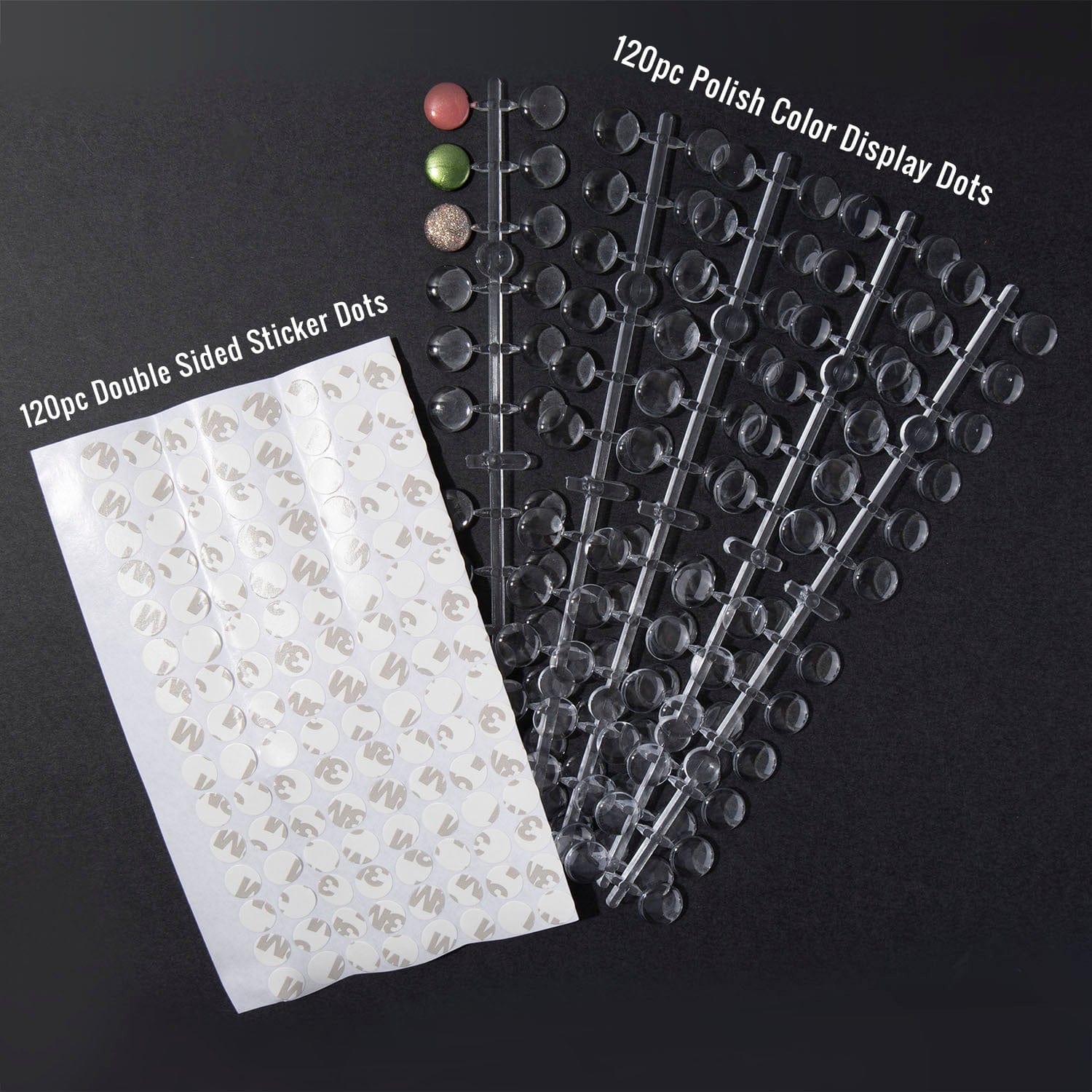 Clear ﻿Self-Adhesive Nail Polish Swatch Dots | Maniology