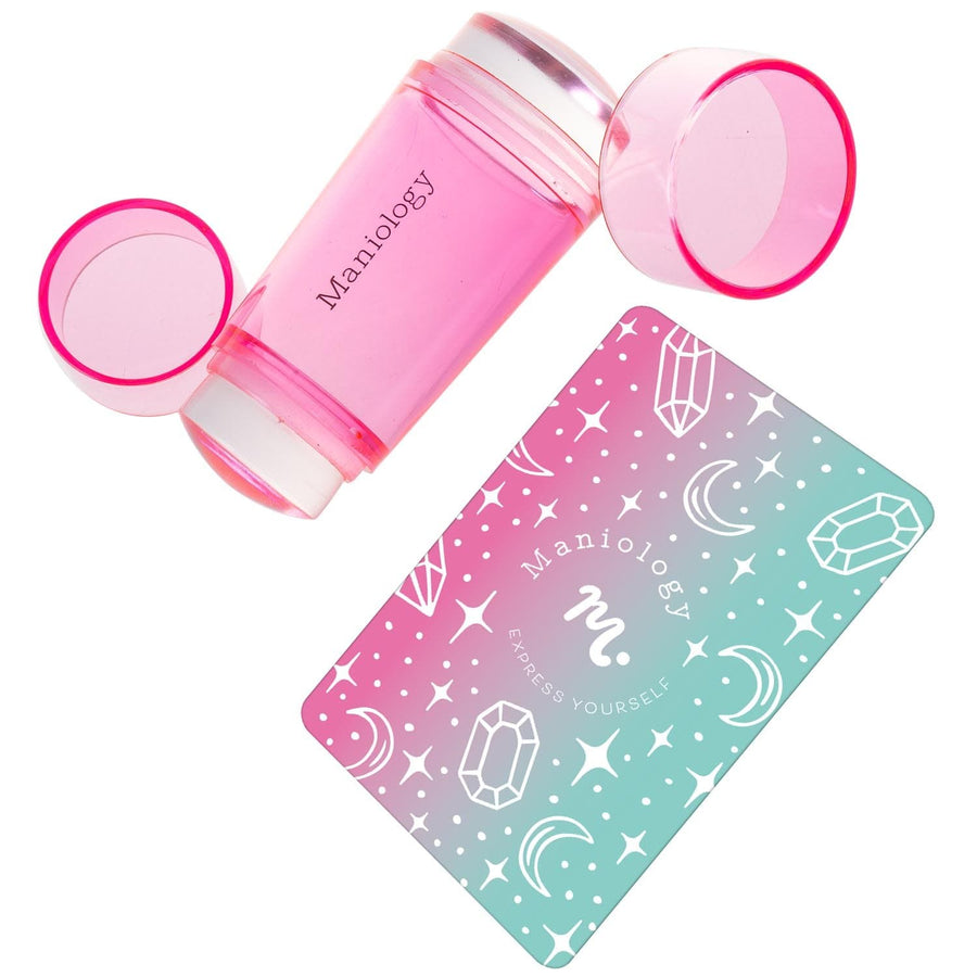 Clear Stamper Collection - Clear Dual Ended Stamper w/ Pink Tinted Handle