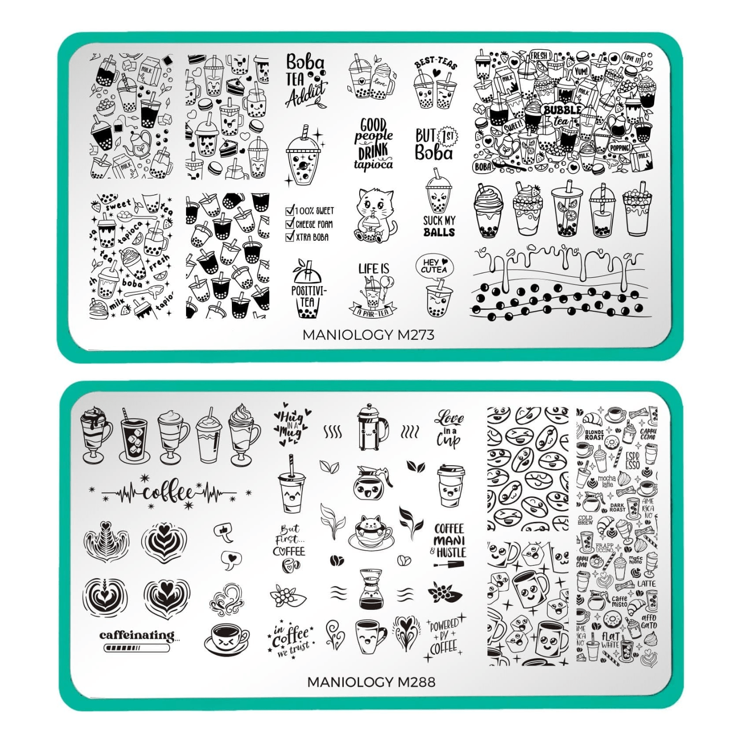 Set of 2 Mod Nail Stamping Plates