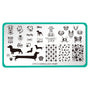 A nail stamping plate with custom-made dog-themed designs by Maniology (m097).