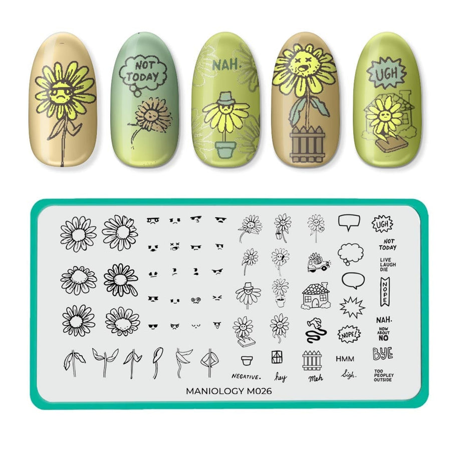 A Flower with Feelings Daisy Downer Stamping Plate | Maniology
