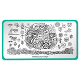 A nail stamping plate with a variety of garden designs by Maniology (m027).