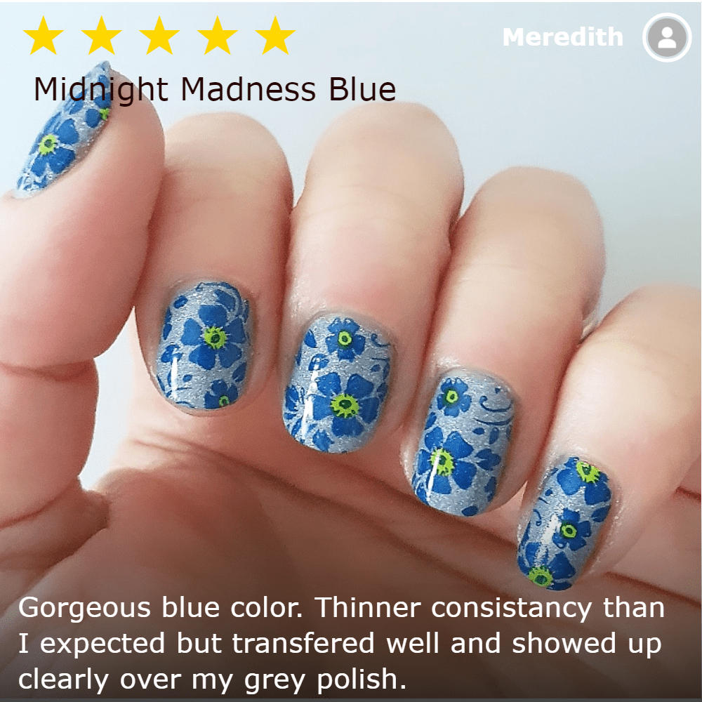 Essentials Primary Collection:  Midnight Madness (B188) Dark Blue Stamping Polish