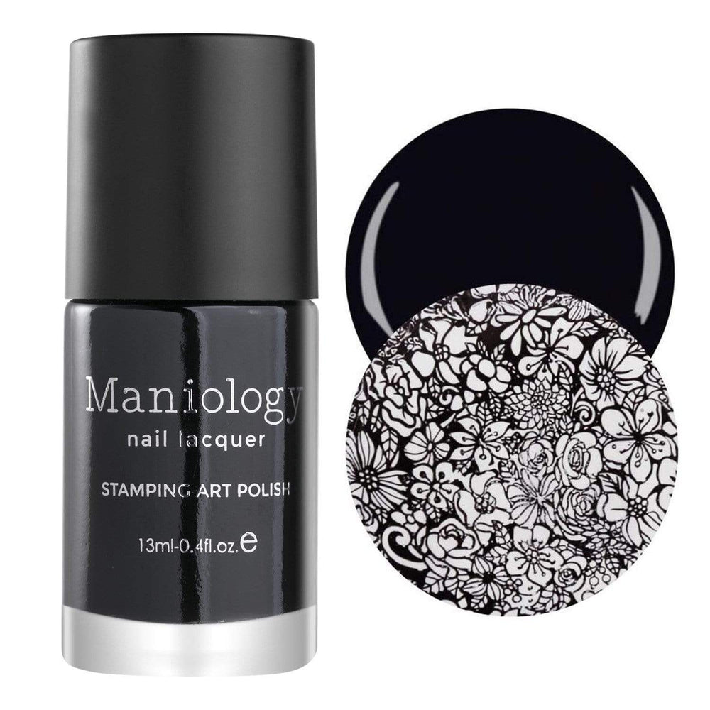 A Straight-Up Black Stamping Polish from our Essentials Primary Collection by Maniology.