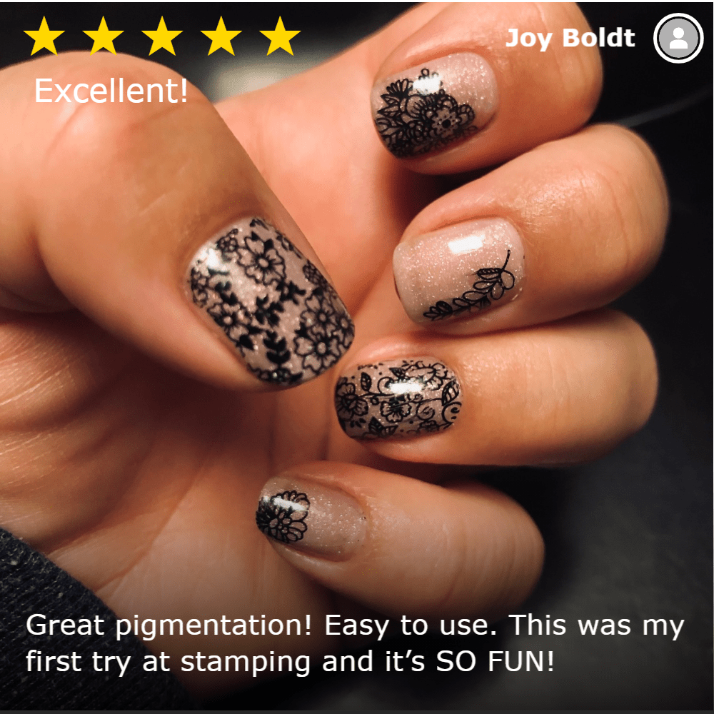 Essentials Primary Collection:  Straight-Up Black (B171) Classic Black Stamping Polish