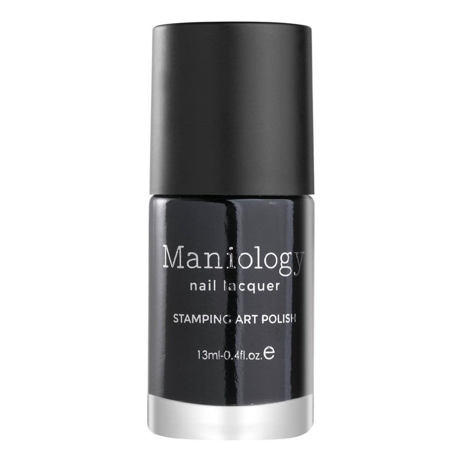 A Straight-Up Black Stamping Polish from our Essentials Primary Collection by Maniology.