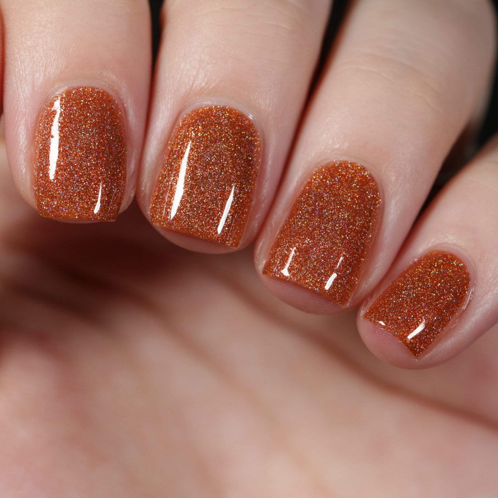 Talk to the Hand - neon orange shimmer nail polish - Anchor & Heart Lacquer