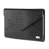 Faux Leather Envelope Style XL Nail Stamping Plate Organizer Case-Black Croc inspired by the structural lines of a clutch with (48) slots.