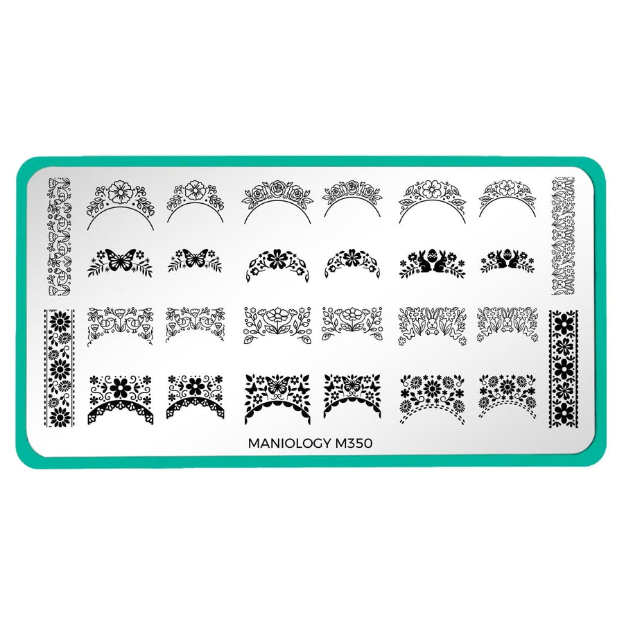 Floral French (M350) - Nail Stamping Plate