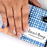  Forever Young Nail Stamping Starter Kit with 2 Plates, 2 Polishes, Scraper, & Stamper by Maniology.